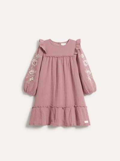 Girls Pink Floral Print Dress